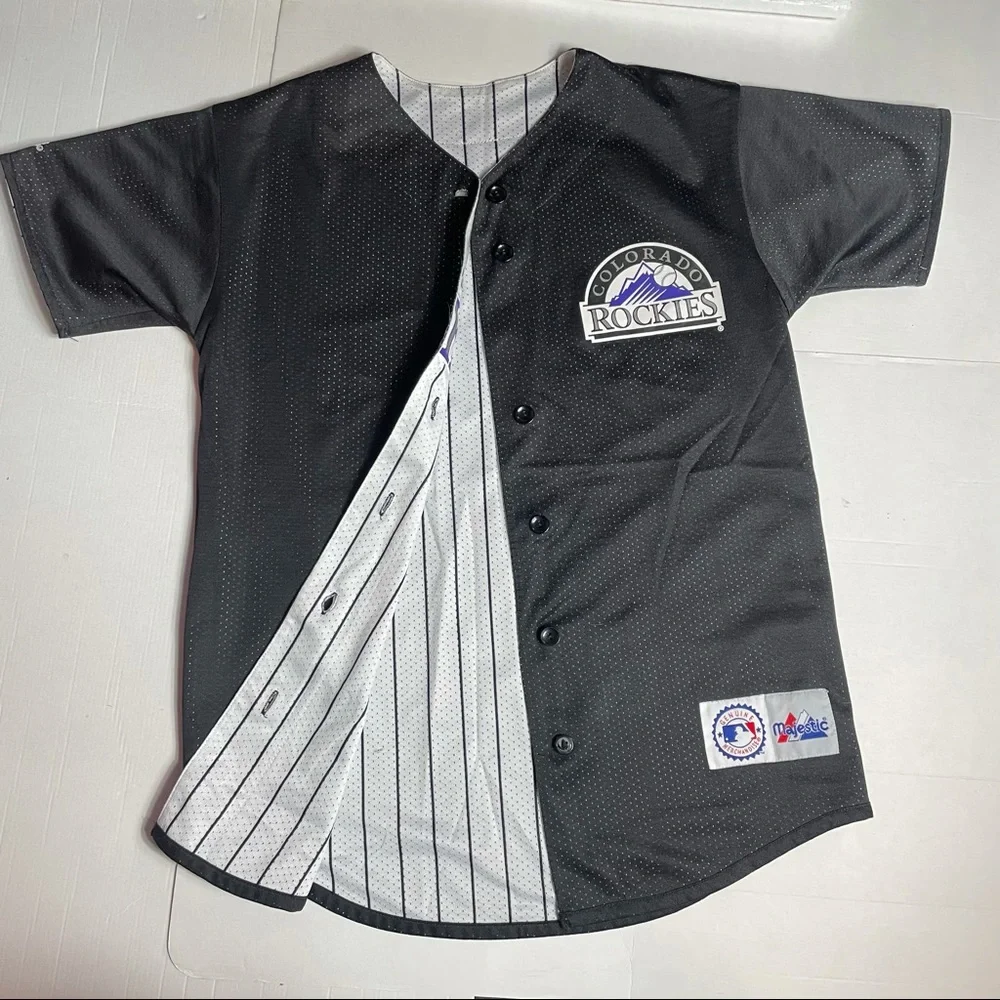 Majestic Vintage Colorado Rockies Reversible Baseball Jersey Youth Large - Picture 3 of 12